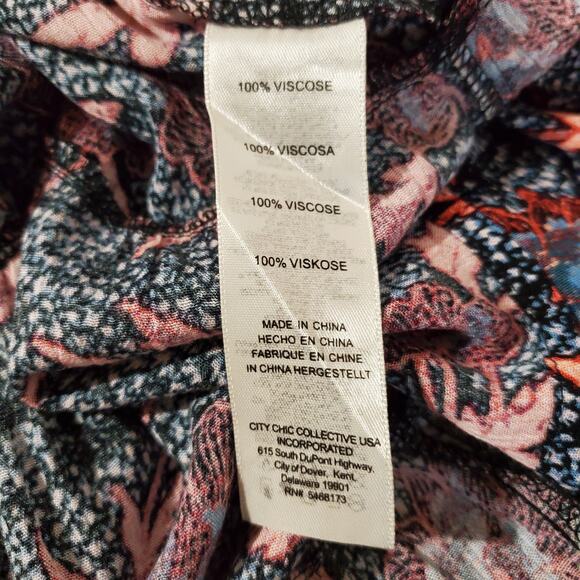 Aveology NWT Jolie Floral V-Neck Ruffle Dress Plus Size 14/16 Boho Knee Length - Picture 12 of 14